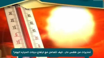 تحذيرات من طقس حار.. كيف تتعامل مع ارتفاع درجات الحرارة اليوم؟